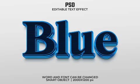 PSD Blue Text Effect