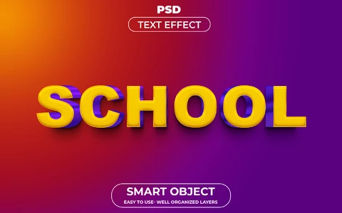 PSD School Text Effect