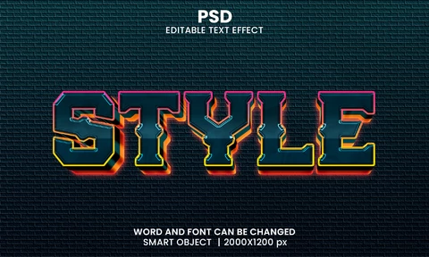 PSD Dark Western Style 3D Text Effect