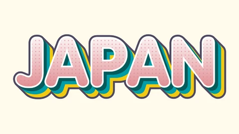 AI,EPS Effet de texte superposé rétro d'inspiration japonaise