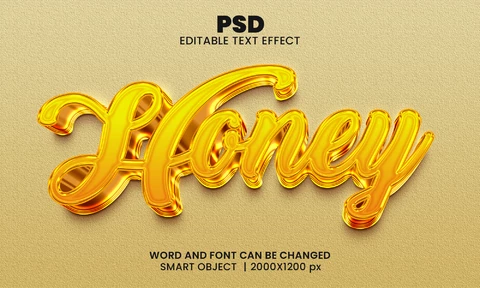 PSD Golden Honey Text Effect