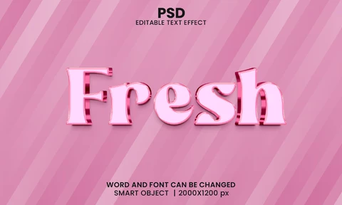 PSD Efecto de texto rosa fresco