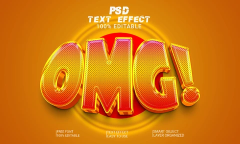 PSD Omg miel estilo de fuente efecto