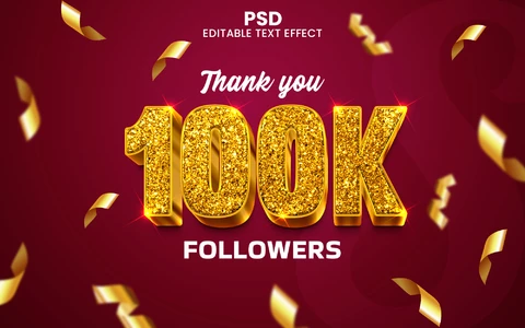 PSD Efecto de texto de purpurina dorada 100k