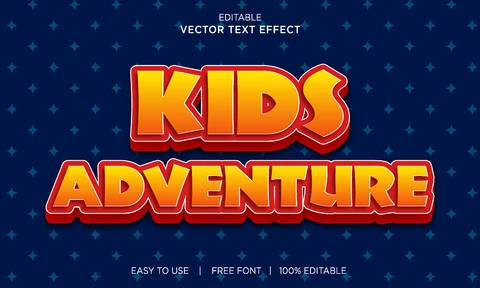 EPS Effet de texte d'aventures d'enfants