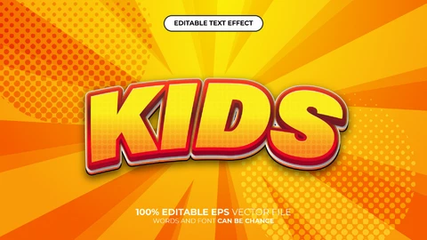 AI Efeito de texto 3d para crianças