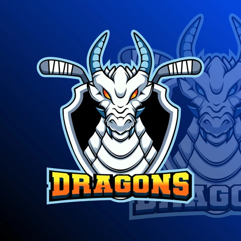 EPS,JPG Mascot Logo Design Featuring Dragons