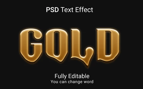 PSD Gold Font Style Effect