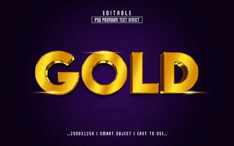PSD 3D Gold Text Effect