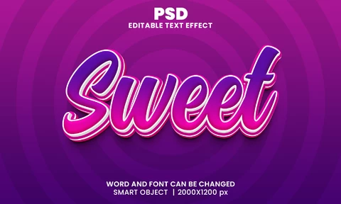 PSD Tatlı metin efekti