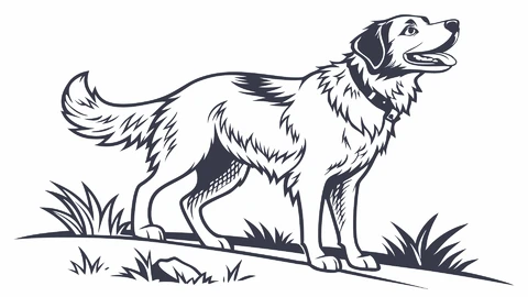 AI,JPG Vintage Style Dog Illustration
