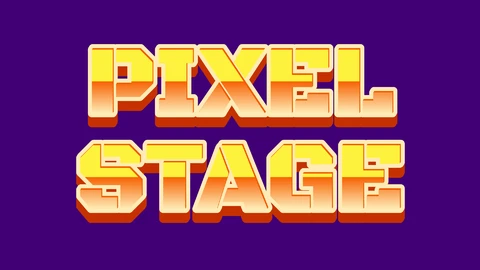 EPS,AI Efeito de texto de título de logotipo de jogo retrô