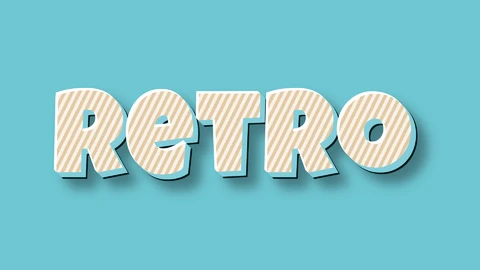 AI,EPS Effet de texte 3d à rayures vintage