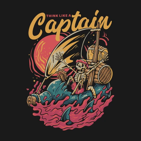 EPS,JPG Vintage Pirate Illustration with Bold Colors