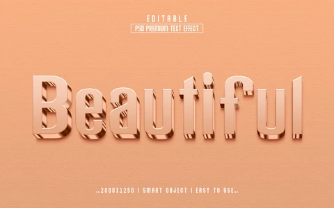 PSD Precioso efecto de texto rosa viejo brillante