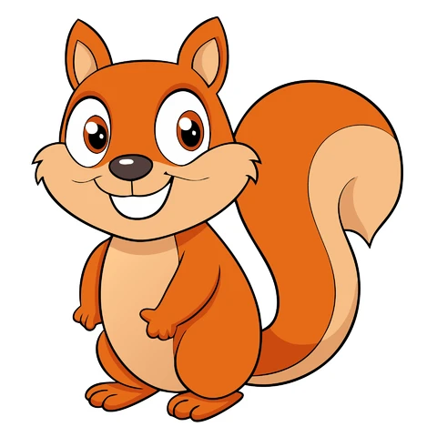 AI,JPG Cartoon Style Squirrel Character Illustration