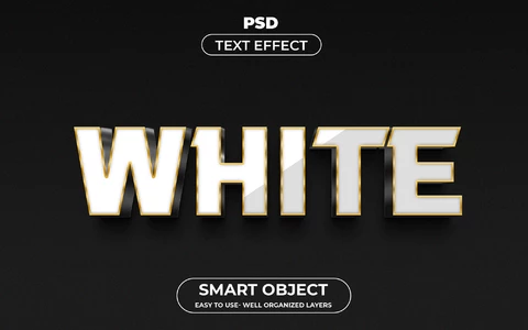 PSD Efecto de texto metálico blanco