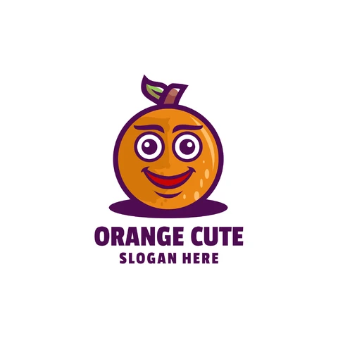 EPS,JPG Cute Cartoon Style Orange Logo