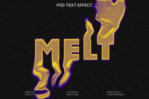 PSD Melt Text Style Effect