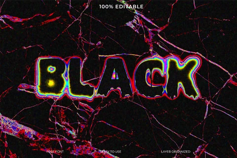 PSD Black Font Style Text Effect