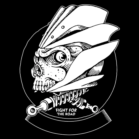 EPS,JPG Monochromatyczny emblemat czaszki motocyklowej