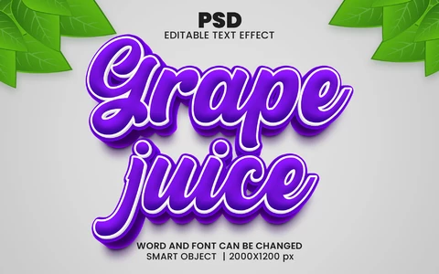 PSD Efecto de texto de zumo de uva