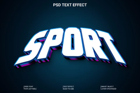 PSD Sport Convex 3D Font Style Effect