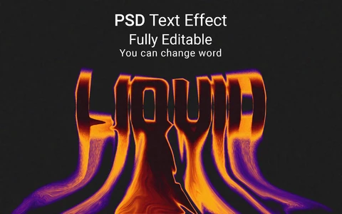 PSD Liquid Font Style Effect