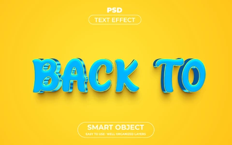 PSD Back to Blue Text Effect