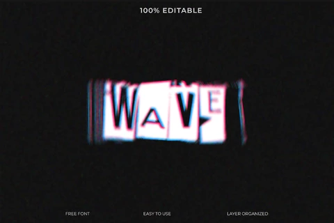 PSD Wave Font Style Text Effect