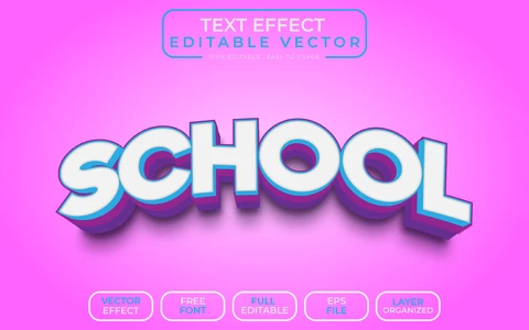 AI,EPS Efeito de texto escolar