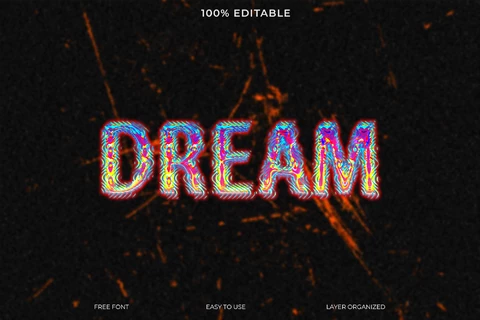 PSD Dream Dark Thermal Vision Font Style Text Effect