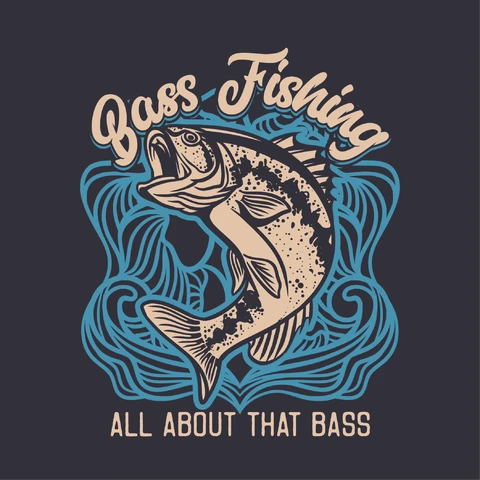 EPS,JPG Camiseta de pesca de lubina de estilo vintage