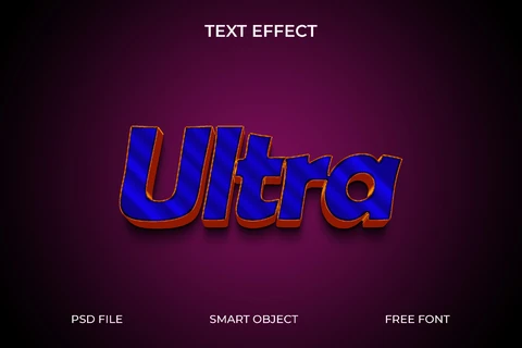PSD 3D Retro Text Effect with Shadow