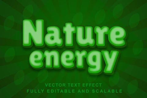 EPS Nature Energy Green 3D Font Style Effect
