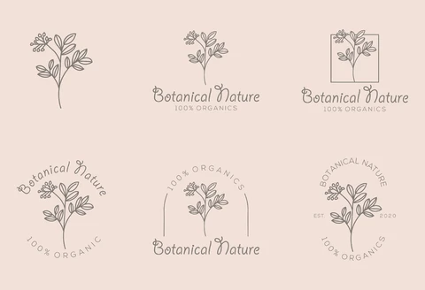 EPS,JPG Botanical Logo Collection with Minimalist Style