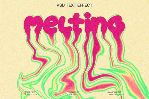 PSD Melting Text Style Effect