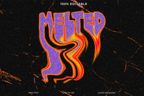 PSD Melted Grunge Text Style Effect