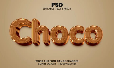 PSD Metallic Choco Text Effect