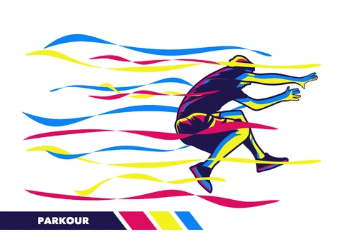 EPS,JPG Dynamic Vector Illustration of Parkour
