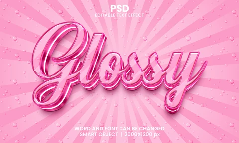 PSD Glossy 3D Text Effect