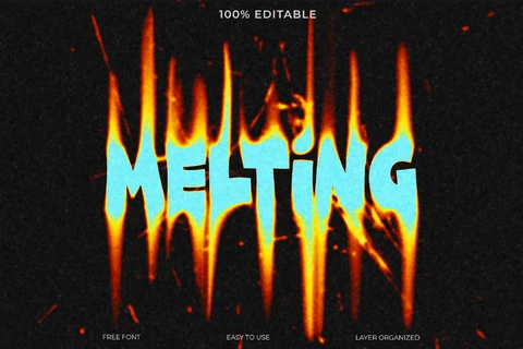 PSD Melting Text Style Effect