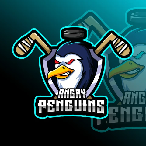 EPS,JPG Mascot Logo Design for Angry Penguins