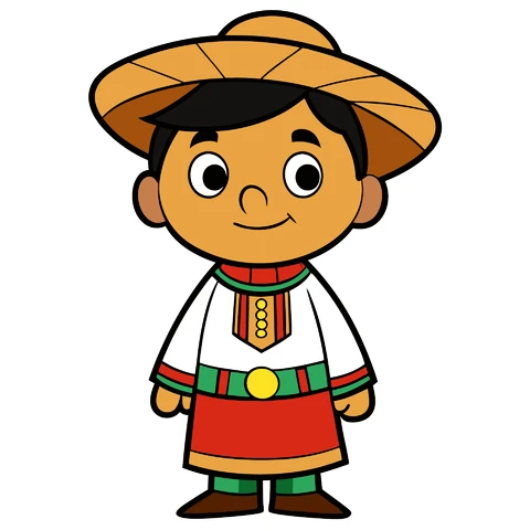 AI,JPG Cartoon Character in Traditional Attire