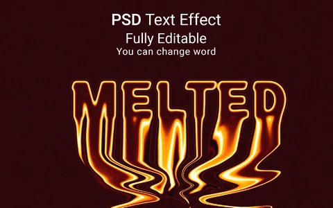 PSD Efeito de estilo de fonte derretido