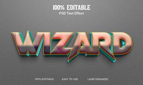 PSD Wizard master sharpen 3d text effect