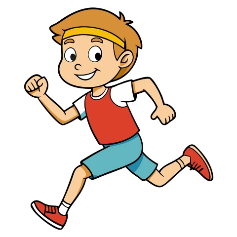 AI,JPG Cartoon Style Active Child Illustration