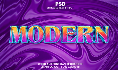 PSD Modern Multicolor Glass Text Effect