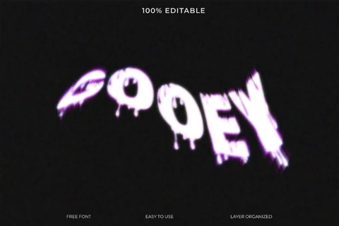 PSD Gooey Font Style Text Effect