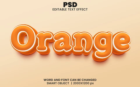 PSD Efeito de texto laranja